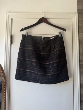 Black Textured A-Line Skirt